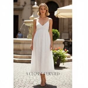 Roseanna Rythme Byron Cotton Lace Midi Dress Small White NWT